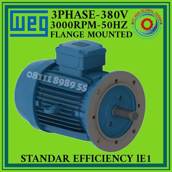 WEG IE1 0.75KW - 1HP 2POLE 3000RPM 3PHASE B5 FLANGE MOUNTED ELECTRIC MOTOR