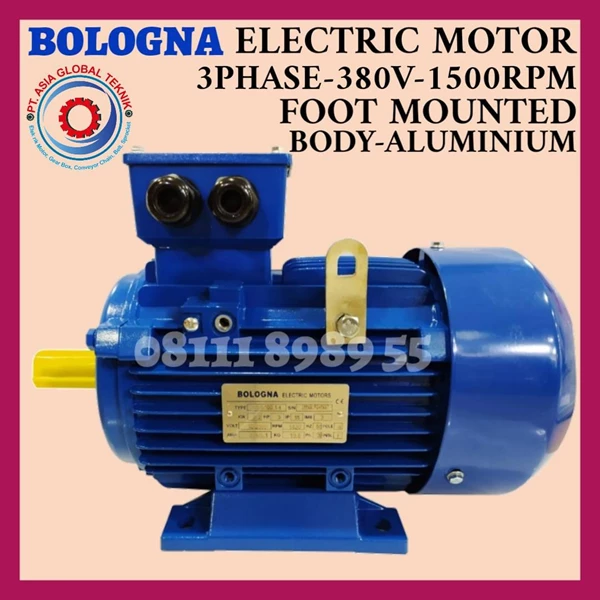 BOLOGNA MOTOR 0.37KW/0.5HP/4POLE/3PHASE/1500rpm FOOT MOUNTED B3