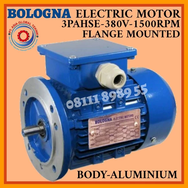 BOLOGNA 1.5HP/1.1KW/4POLE/3PHASE/B5 FLANGE ELECTRIC MOTOR
