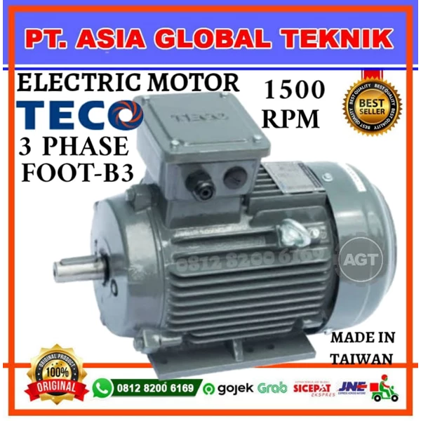 AESV1S 0.75KW/1HP-1PK 3PHASE/4POLE/B3 TECO ELECTRIC MOTOR