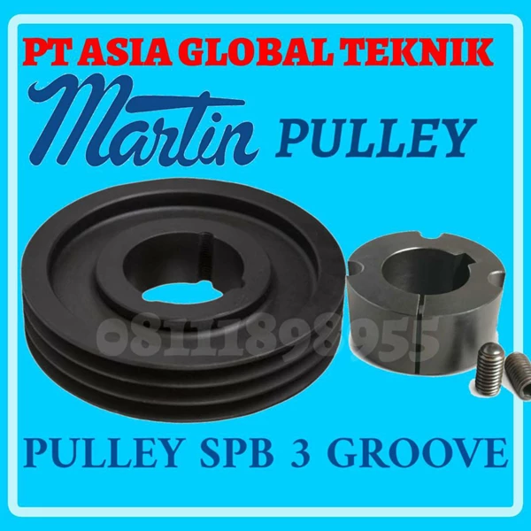 MARTIN PULLEY SPB 100 3 GROOVE WITH BUSHING 1610 CAST IRON